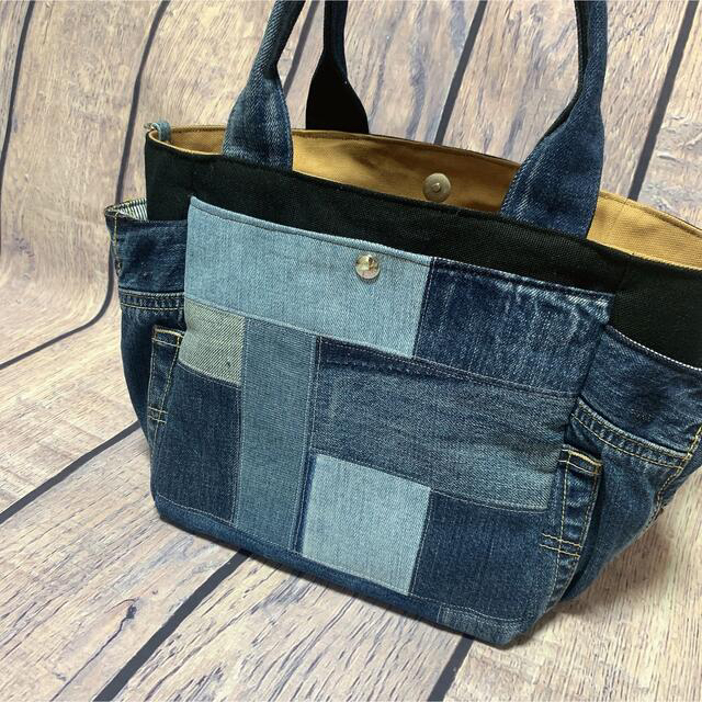 ファッション小物 handmade denimremake パッチワークトート 激安アウトレット通販