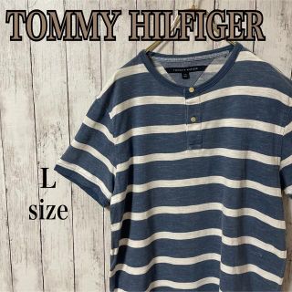 トミーヒルフィガー(TOMMY HILFIGER)のTOMMY HILFIGER トミーヒルフィガー ボーダー ハーフボタン シャツ(ポロシャツ)