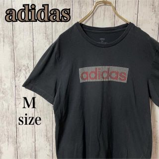 アディダス(adidas)のadidas アディダス 半袖 Tシャツ メンズ ブラック Mサイズ 古着(Tシャツ/カットソー(半袖/袖なし))