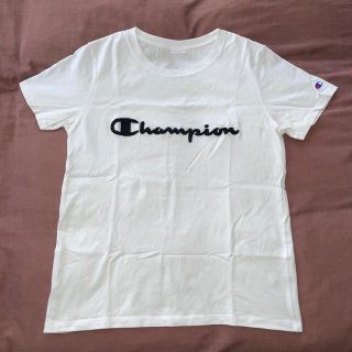 チャンピオン(Champion)のChampion チャンピオン フェルト ロゴ ホワイトTシャツ XLレディース(Tシャツ(半袖/袖なし))