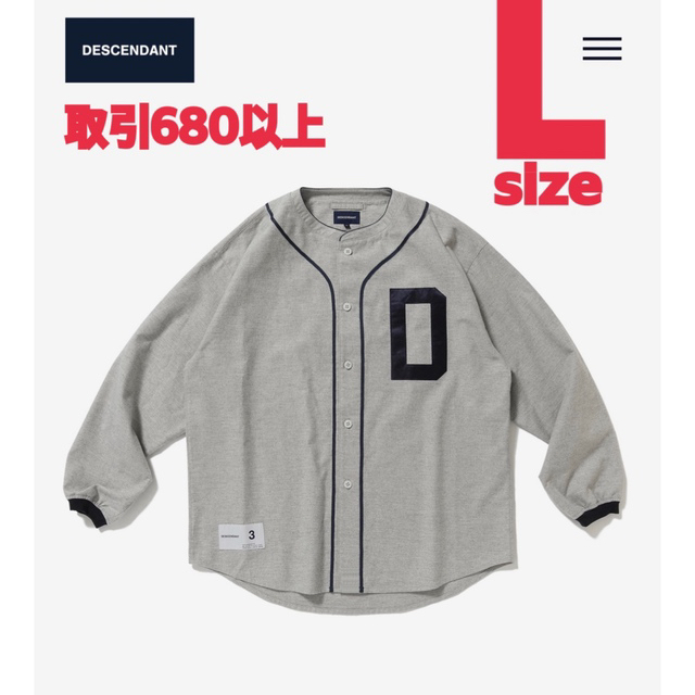 DESCENDANT - DESCENDANT 22SS BLEEK BASEBALL SHIRT Lの通販 by でぶ