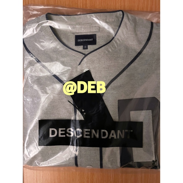 新品 3 L DESCENDANT BLEEK BASEBALL SHIRT