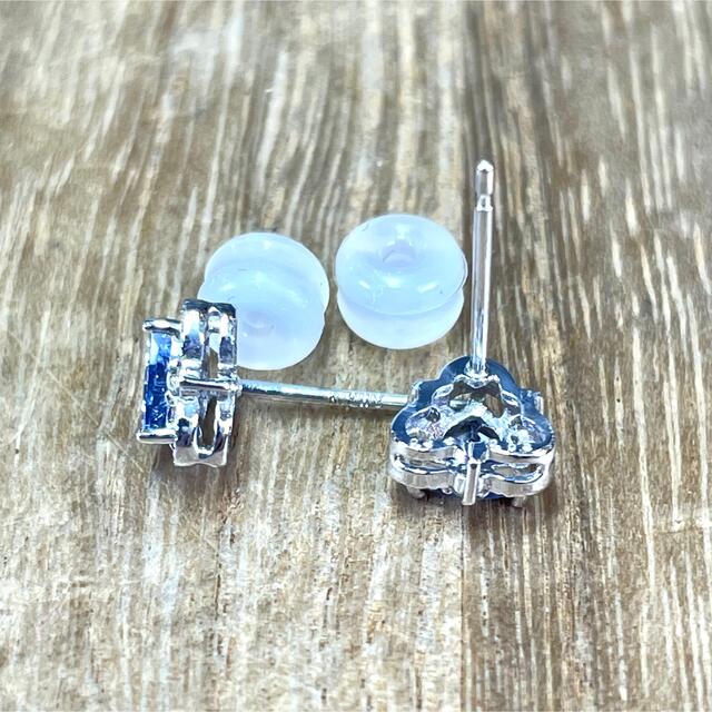 夏・お店屋さん 可愛い! k18WG タンザナイト ピアス 1.14g GR1211