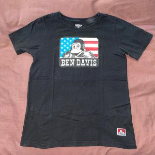 ベンデイビス(BEN DAVIS)のベン デイビス BEN DAVIS 星条旗 アメリカ プリント TシャツM 黒(Tシャツ/カットソー(半袖/袖なし))