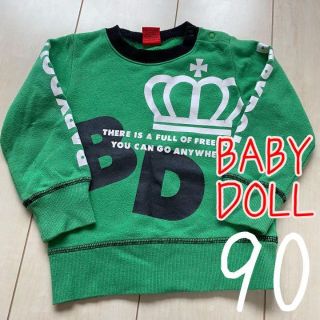 ベビードール(BABYDOLL)のBABYDOLL ベビードール プリント 裏毛トレーナー グリーン 90cm(Tシャツ/カットソー)