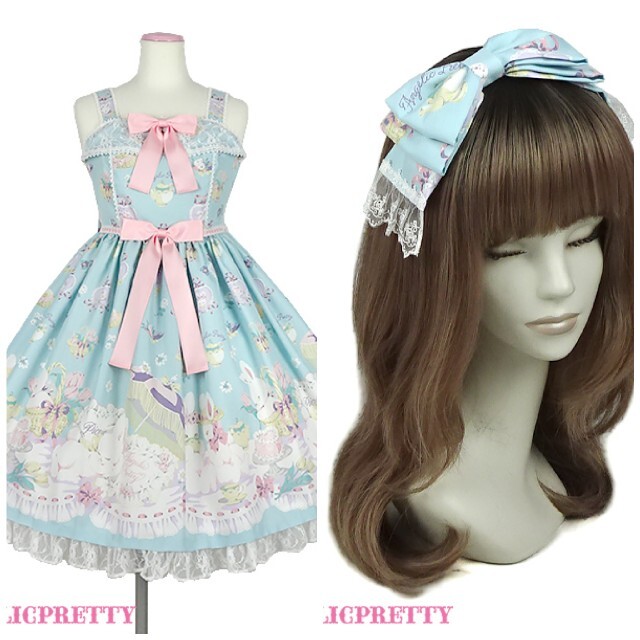 Angelic Pretty(アンジェリックプリティー)の最終値下げ💴⤵️うさぎのピクニックparty　🐰未使用 レディースのワンピース(ひざ丈ワンピース)の商品写真