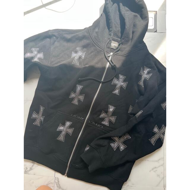 Supreme(シュプリーム)のUNKNOWN Cross Rhinestone Zip Up Hoodie  レディースのトップス(パーカー)の商品写真