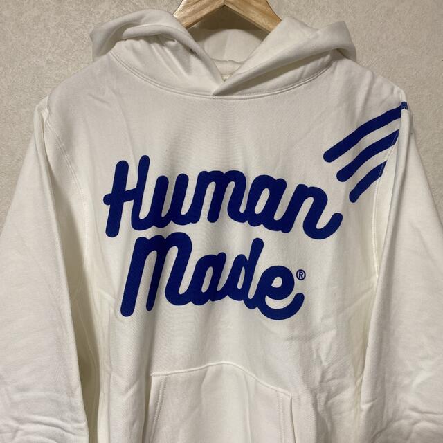 HUMAN MADE ヒューマンメイド ロゴフードパーカー ホワイト