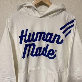 ヒューマンメイド(HUMAN MADE)のHUMAN MADE ヒューマンメイド ロゴフードパーカー ホワイト(パーカー)