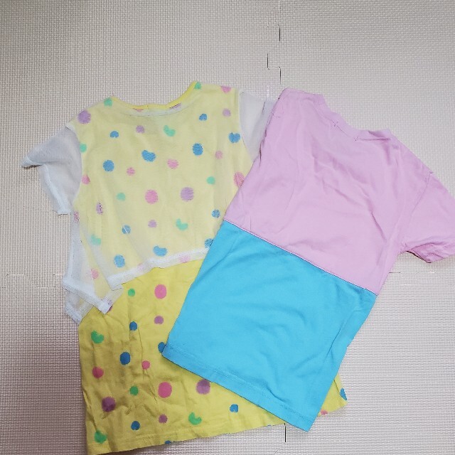 Tシャツ　130    ２枚セット　　(黄色、ピンク) キッズ/ベビー/マタニティのキッズ服女の子用(90cm~)(Tシャツ/カットソー)の商品写真