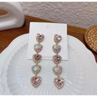 パメオポーズ(PAMEO POSE)のfive consecutive heart  earring(ピアス)