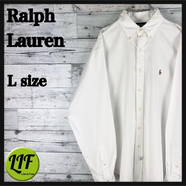 【希少‼︎】ラルフローレン 刺繍 90s 長袖 BDシャツ ホワイト 美品