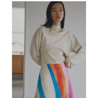 アメリヴィンテージ(Ameri VINTAGE)のAMERI 完売　opensleeve layered sweat アイボリー(トレーナー/スウェット)