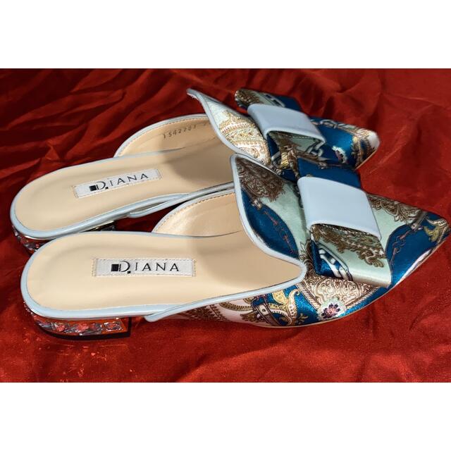 DIANA(ダイアナ)のダイアナ　ミュール　フラット　シューズ　サンダル　デカリボン　ストーン　キラキラ レディースの靴/シューズ(ミュール)の商品写真