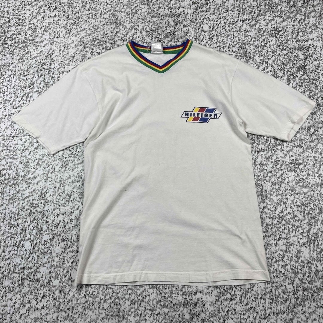 【激レア90sアメリカ製】トミーヒルフィガー  最高デザイン　VネックTシャツ 1