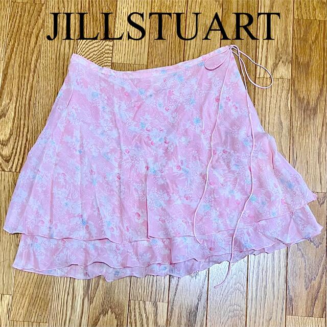 JILLSTUART(ジルスチュアート)の※used汚れあり♡JILLSTUART♡桜シルクスカート♡サーモンピンクカラー レディースのスカート(ミニスカート)の商品写真