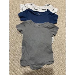 エイチアンドエム(H&M)の70cm 半袖ロンパース　3枚セット(肌着/下着)