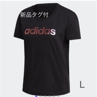 アディダス(adidas)の新品タグ付☆アディダス　グラフィック　Tシャツ☆L☆ブラック(Tシャツ(半袖/袖なし))