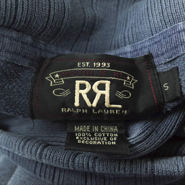 RRL(ダブルアールエル)のRRL ダブルアールエル FADED NAVY SWEAT SHAWLNECK CAPTロゴ ショールカラースウェット S ネイビー トレーナー Double RL プルオーバー トップス【中古】【RRL】 メンズのトップス(スウェット)の商品写真