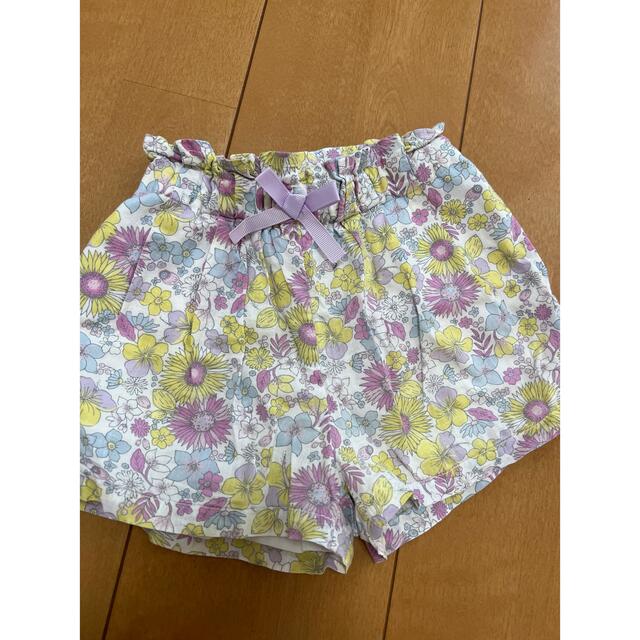 petit main(プティマイン)のプティマイン　花柄ハーフパンツ キッズ/ベビー/マタニティのベビー服(~85cm)(パンツ)の商品写真