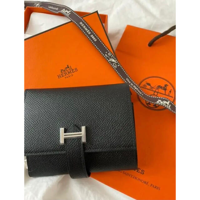 Hermes(エルメス)の【新品】ベアンコンビネ　ブラック×シルバー金具 レディースのファッション小物(財布)の商品写真