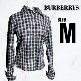 バーバリー(BURBERRY)のBURBERRYS　ロングスリーブシャツ　ブラウス　Mサイズ　白タグ　90’S(シャツ/ブラウス(長袖/七分))