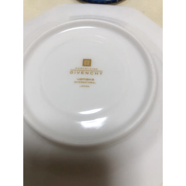 山加陶器　GIVENCHY　PORCELAINE　ブル－花柄カップ＆ソ－サ－5客 6