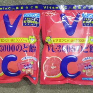 ノーベル製菓 VC-3000のど飴　グレープフルーツ味 90g×２パック　新品(菓子/デザート)