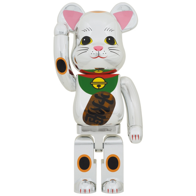 MEDICOM TOY(メディコムトイ)のBE@RBRICK 招き猫 銀メッキ 発光 400％ エンタメ/ホビーのフィギュア(その他)の商品写真