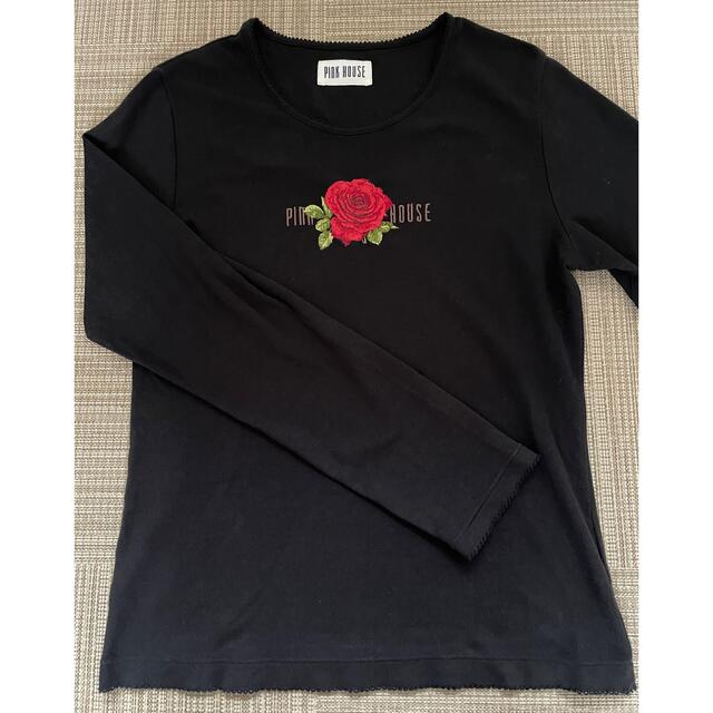 ☆美品　ピンクハウス　薔薇刺繍　Tシャツ　黒　日本製