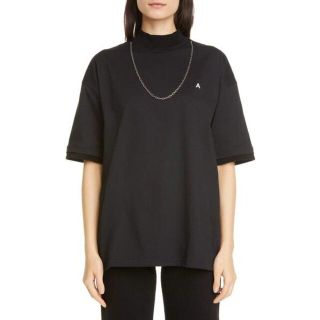 アンブッシュ(AMBUSH)の極美品AMBUSHモックネック五分袖レイヤードチェーンスウエットシャツ１(Tシャツ/カットソー(半袖/袖なし))