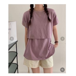 アビトーキョー(ABITOKYO)のABITOKYO  ショート丈カットTシャツ+タンクトップ２点セット(Tシャツ(半袖/袖なし))