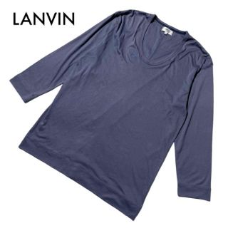 ランバンオンブルー(LANVIN en Bleu)のランバンオンブルー クルーネックTシャツ カットソー パープル 48 大きいLL(Tシャツ(長袖/七分))