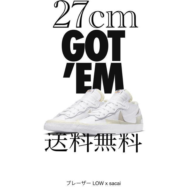 sacai ×Nike BlazerLowWhitePatent Leather