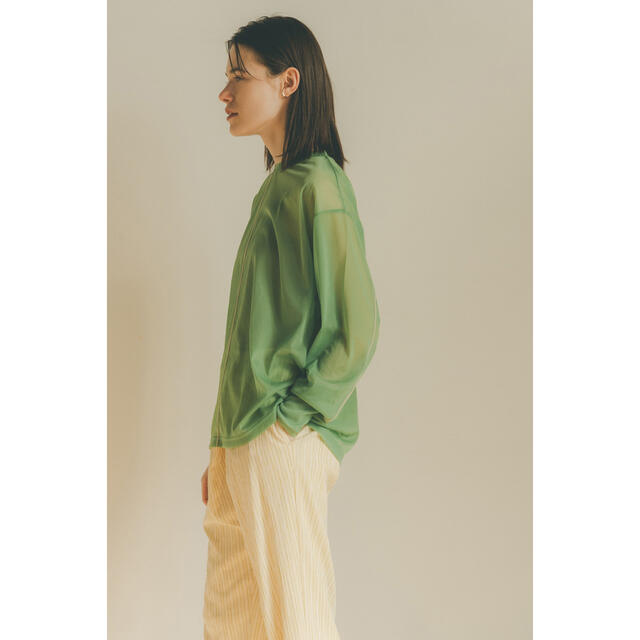 CLANE LINE SHEER N/S TOPS  GREEN