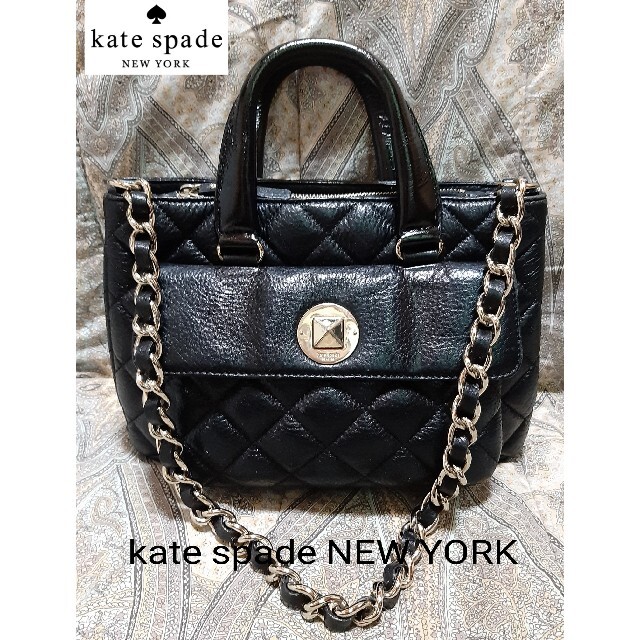 極美品＊kate spade 2way ショルダーバッグ デニム キルティング