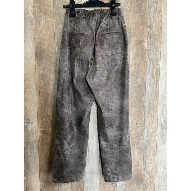 21AW AMERI CRUSHED LEATHER RELAX PANTS 3