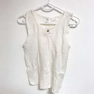 ザラキッズ(ZARA KIDS)のzara ザラ タンクトップ ホワイト 86cm(タンクトップ/キャミソール)