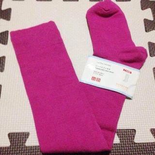 ユニクロ(UNIQLO)の新品タグ付き♡ユニクロ♡ニーハイソックス♡ピンク♡エクストラファインコットン♡(ソックス)