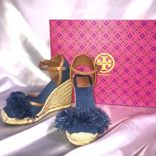 トリーバーチ(Tory Burch)のTORY BURCH トリーバーチ　エスパドリーユ　デニム　ウェッジソール(サンダル)