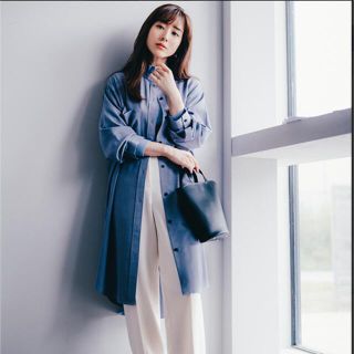 プラステ(PLST)の【本日限定お値下げ]田中みな実さん着用 PLSTロングシャツブルー(シャツ/ブラウス(長袖/七分))