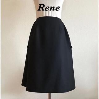 ルネ(René)のRene ウール リボン装飾 フレアスカート(ひざ丈スカート)