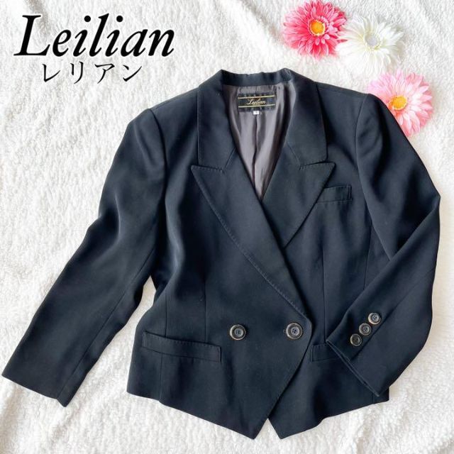 美品✨Leilian レリアン テーラードジャケット 黒 9号 M 金ボタン
