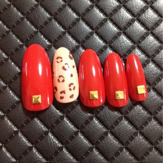 豹柄×赤nail