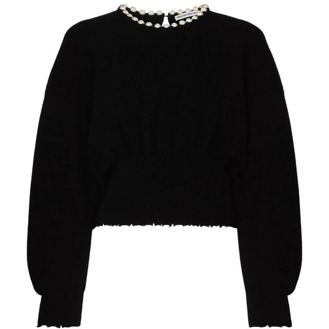 【人気商品】アレキサンダーワン パールネックレスセーター XSサイズ ブラック