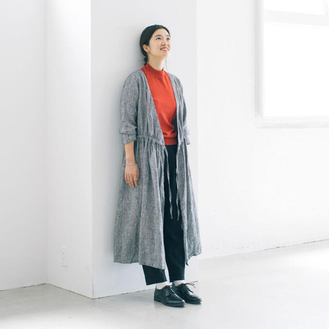 fog linen work(フォグリネンワーク)の北欧暮らしの道具店　フォグリネンワーク　秋チェックのリネンワンピース レディースのワンピース(ロングワンピース/マキシワンピース)の商品写真