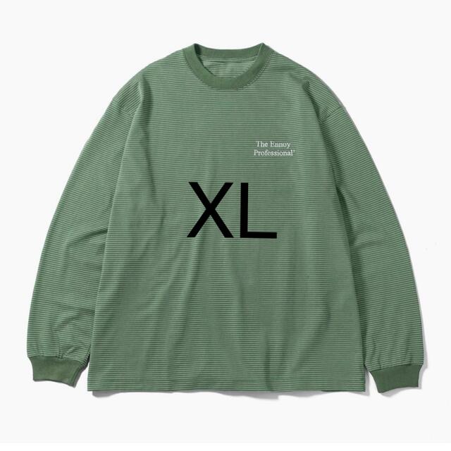 ennoy L/S border T shirts XL green ロンT 特別価格 9600円引き www ...