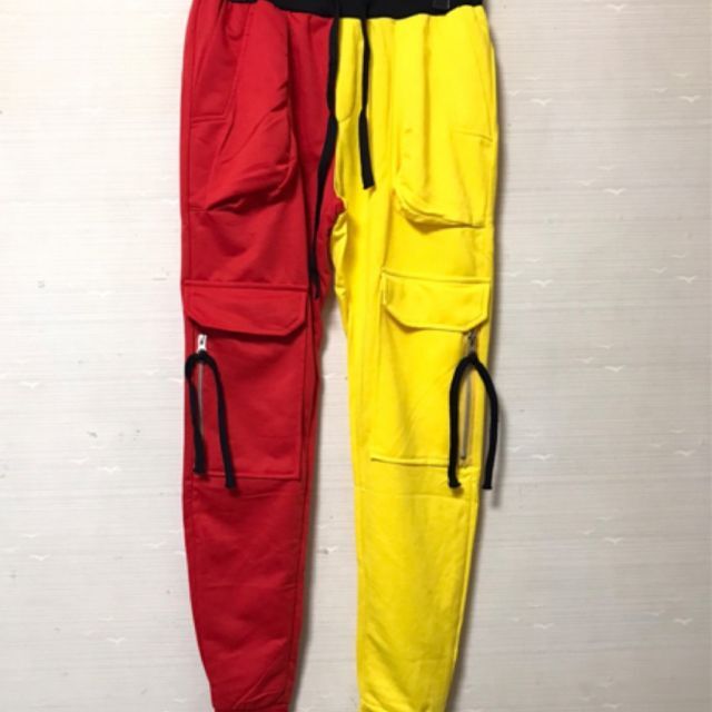 ☆大人気 トラック パンツ ツートン ジョガー カーゴ ストレッチ 赤黄 L その他 | cdrj.ssu.edu.ph