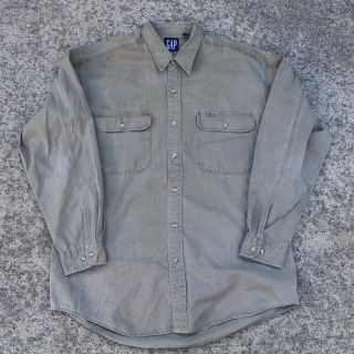 ギャップ(GAP)のOLD GAP オールドギャップ　90s コットン シャツ グレー 【L】(シャツ)