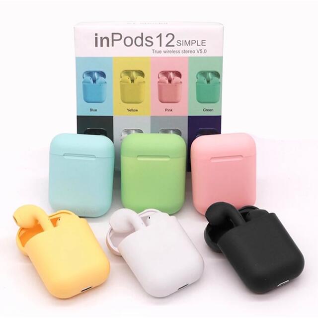 ピンク イヤホン Bluetooth ワイヤレスイヤホン inpods12の通販 by ...